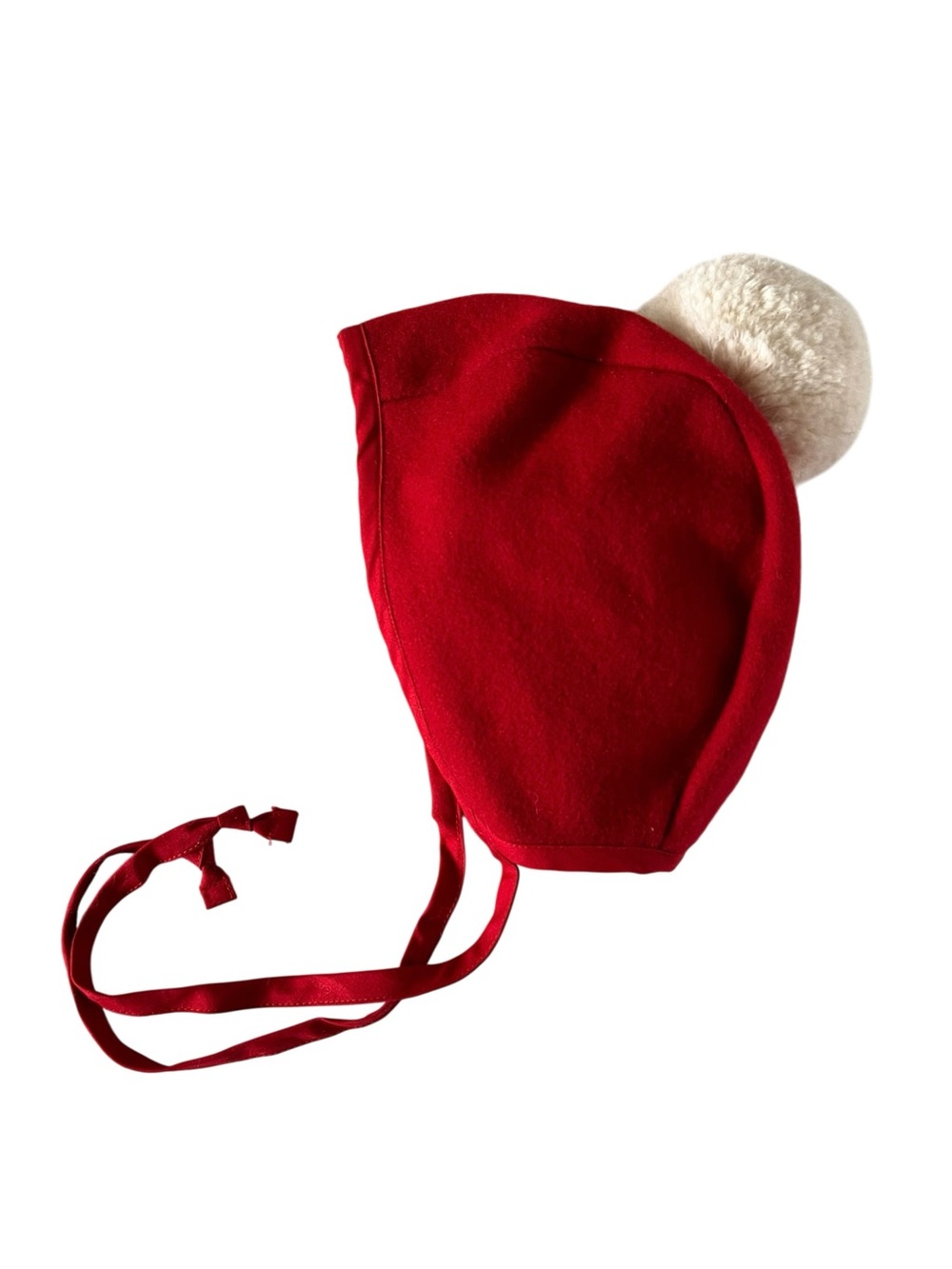 Briar Baby Red Kids Pom Hat with Ties
